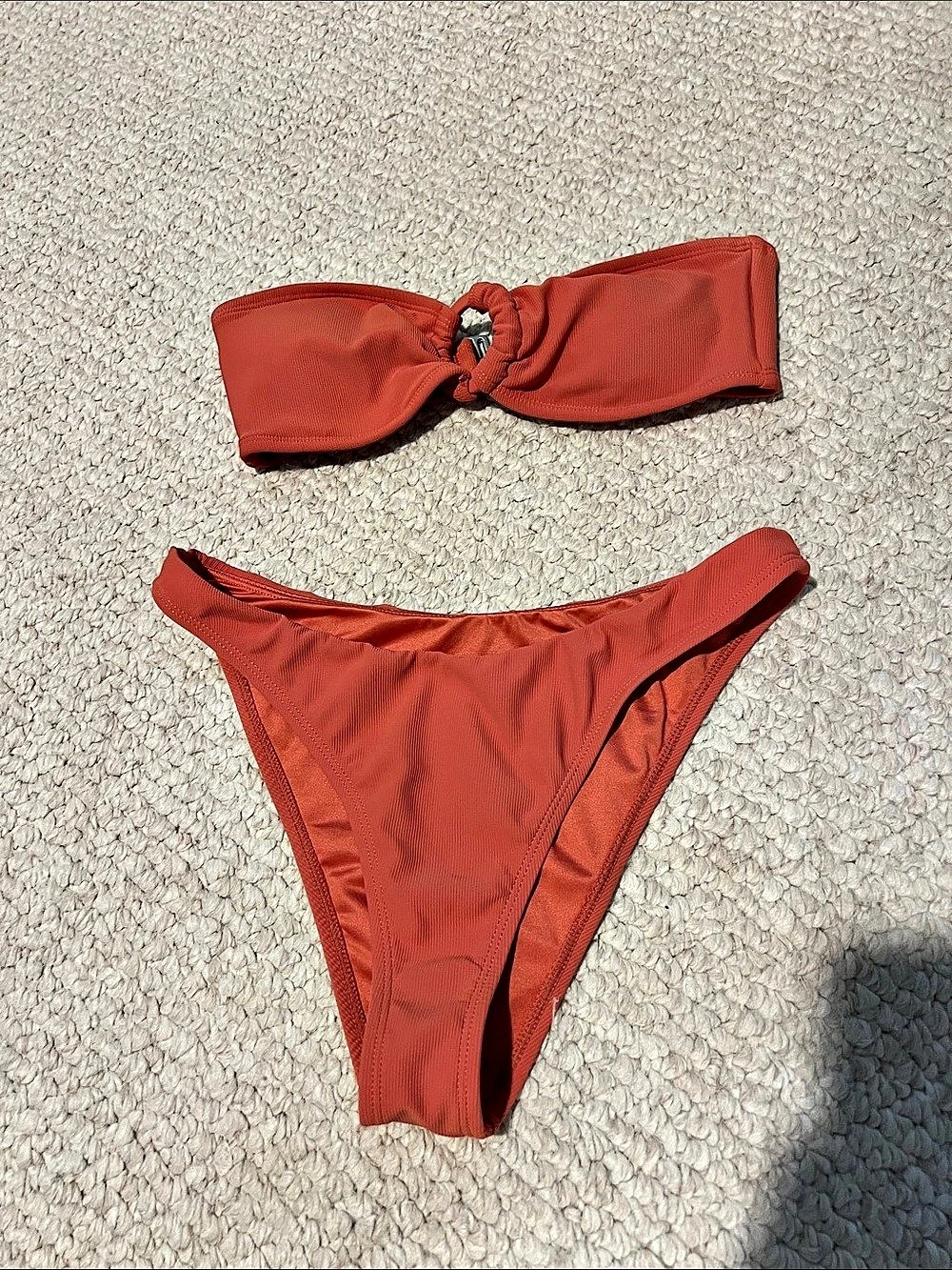 WILO Bandeau Bikini Set in burnt orange Size Small Like New